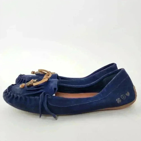 Lucky Brand Aunee Blue Suede Driving Mocassins - 10 - Picture 2 of 10